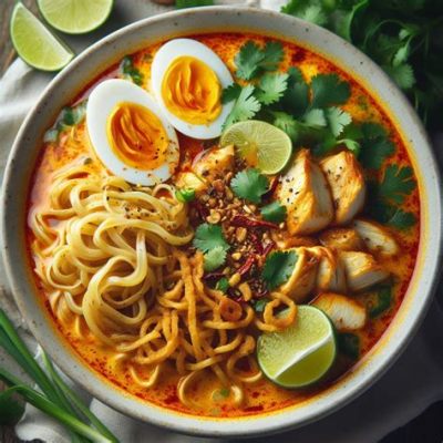  Khao Soi? A Symphony of Creamy Coconut Curry and Crunchy Fried Noodles!